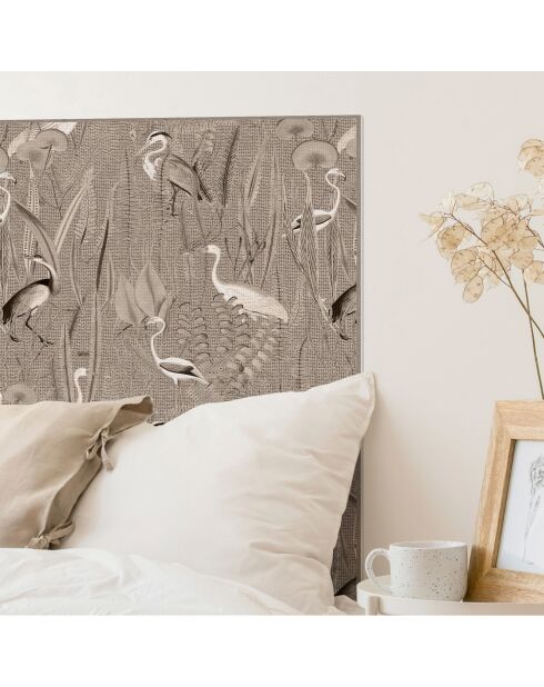 Testiera in vinile beige Pajaros Yute - 80x200 cm