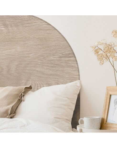 Tête de lit en vinyle Arco Imitación Madera 1 beige - 160x165 cm