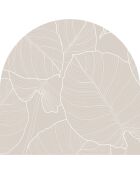 Tête de lit en vinyle Arco Líneas Hojas beige - 160x165 cm
