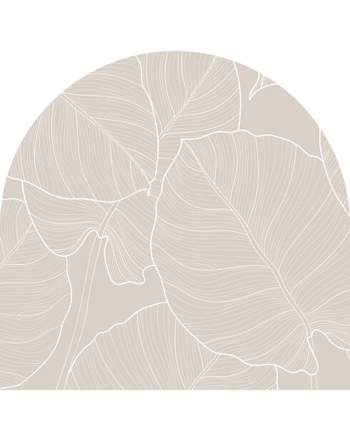 Tête de lit en vinyle Arco Líneas Hojas beige - 160x165 cm