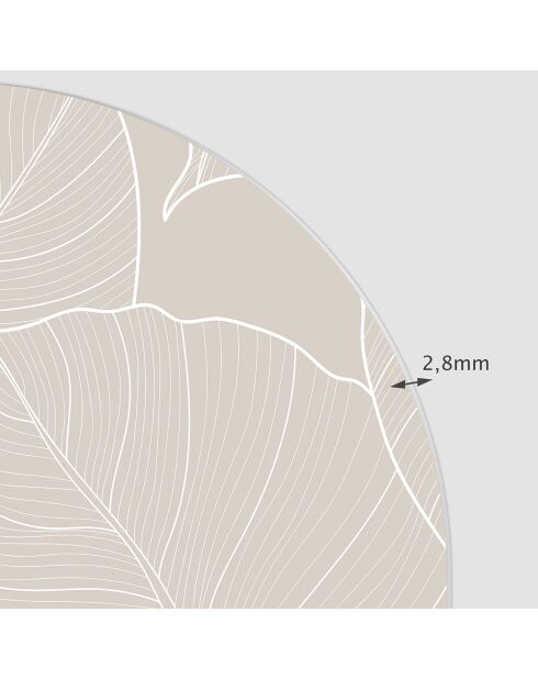 Testiera in vinile beige Arco Líneas Hojas - 160x165 cm