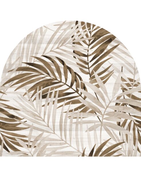 Tête de lit en vinyle Arco Hojas en Madera beige - 160x165 cm