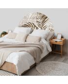 Tête de lit en vinyle Arco Hojas en Madera beige - 160x165 cm