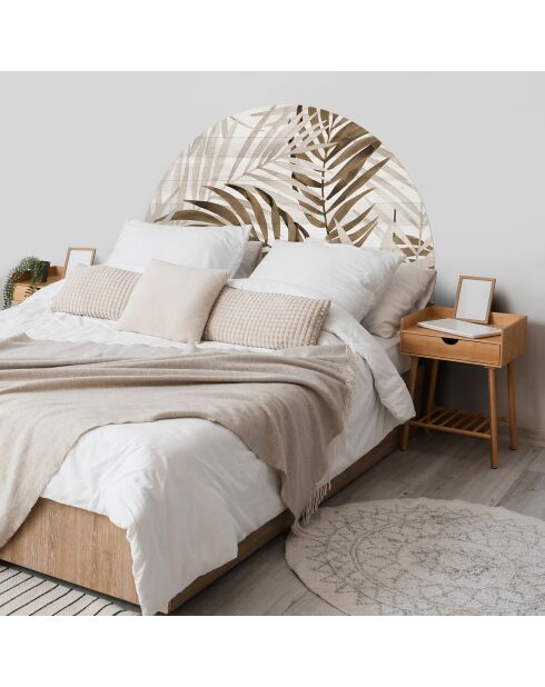 Tête de lit en vinyle Arco Hojas en Madera beige - 160x165 cm