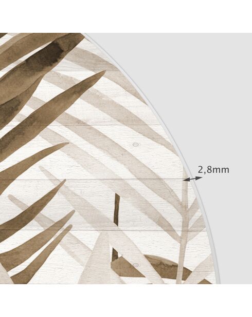 Tête de lit en vinyle Arco Hojas en Madera beige - 160x165 cm