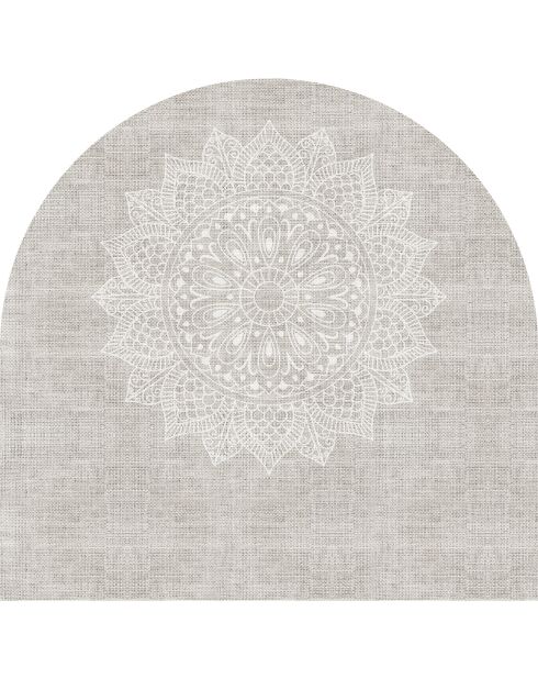 Tête de lit en vinyle Arco Mandala en Arpillera greige - 160x165 cm