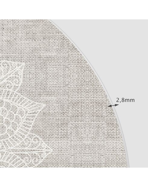 Tête de lit en vinyle Arco Mandala en Arpillera greige - 160x165 cm