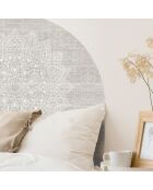 Tête de lit en vinyle Arco Mandala en Arpillera greige - 160x165 cm