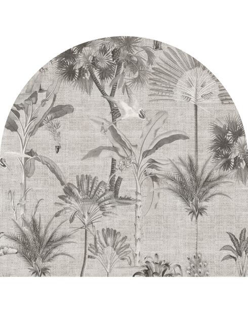 Testiera in vinile grigio Arco Tropical Neutro - 160x165 cm