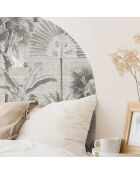 Tête de lit en vinyle Arco Tropical Neutro gris - 160x165 cm