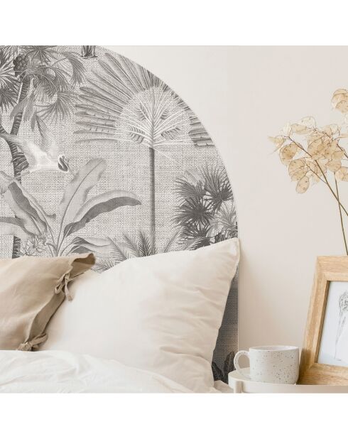 Testiera in vinile grigio Arco Tropical Neutro - 160x165 cm