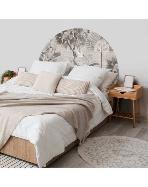 Testiera in vinile grigio Arco Tropical Neutro - 160x165 cm