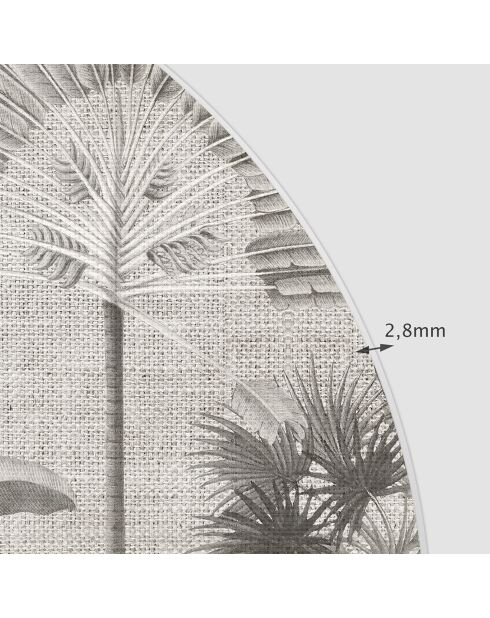 Testiera in vinile grigio Arco Tropical Neutro - 160x165 cm