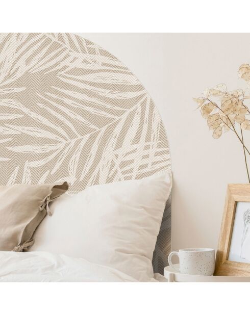 Tête de lit en vinyle Arco Hojas Sobre Tela beige - 90x90 cm