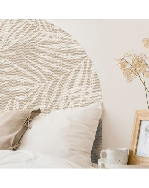 Tête de lit en vinyle Arco Hojas Sobre Tela beige - 160x165 cm