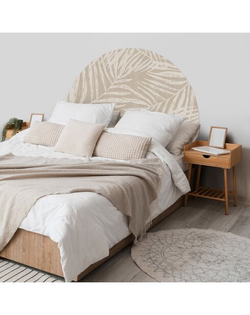 Tête de lit en vinyle Arco Hojas Sobre Tela beige - 160x165 cm