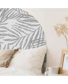 Tête de lit en vinyle Arco Hojas Sobre Tela gris - 160x165 cm