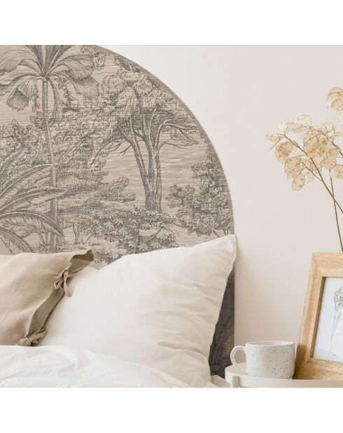 Tête de lit en vinyle Arco Árboles beige - 160x165 cm