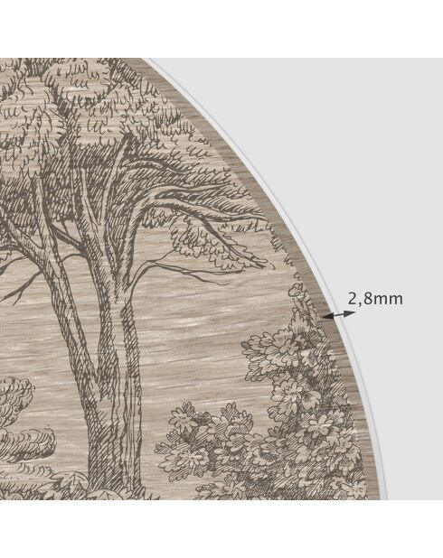 Tête de lit en vinyle Arco Árboles beige - 90x90 cm