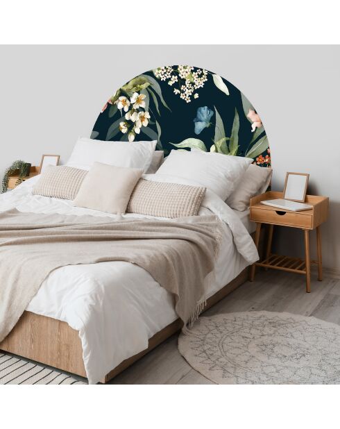 Testiera in vinile multicolore Arco Floral Acuarela - 160x165 cm