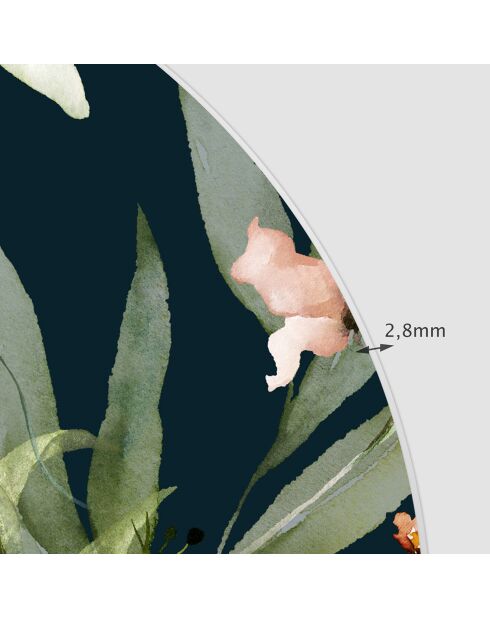 Testiera in vinile multicolore Arco Floral Acuarela - 160x165 cm