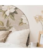 Tête de lit en vinyle Arco Magnolias Sobre Madera beige - 90x90 cm