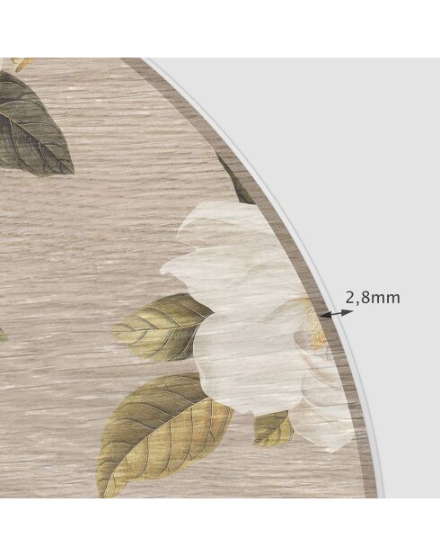 Tête de lit en vinyle Arco Magnolias Sobre Madera beige - 90x90 cm