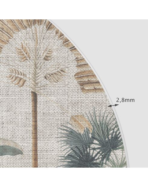 Tête de lit en vinyle Arco Tropical en Tela multicolore - 160x165 cm