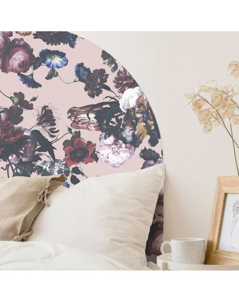 Tête de lit en vinyle Arco Rosas Sobre Rosa multicolore - 160x165 cm
