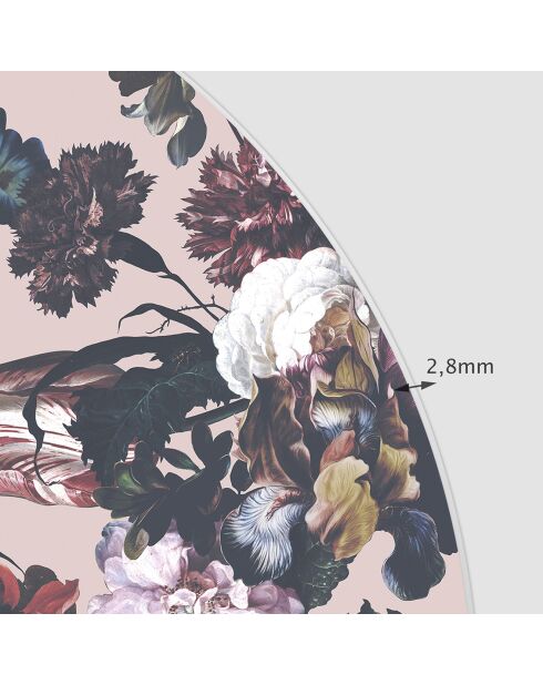 Tête de lit en vinyle Arco Rosas Sobre Rosa multicolore - 160x165 cm