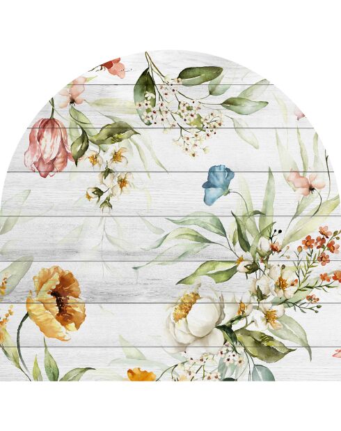 Cabecero de cama de vinilo multicolor Arco Jardín 2 - 160x165 cm