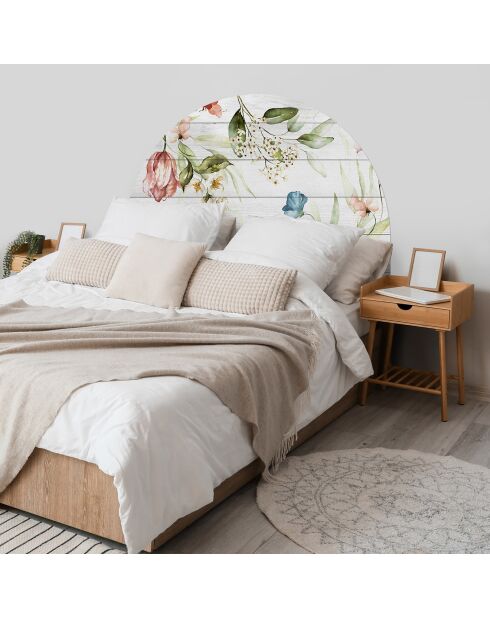 Cabecero de cama de vinilo multicolor Arco Jardín 2 - 160x165 cm