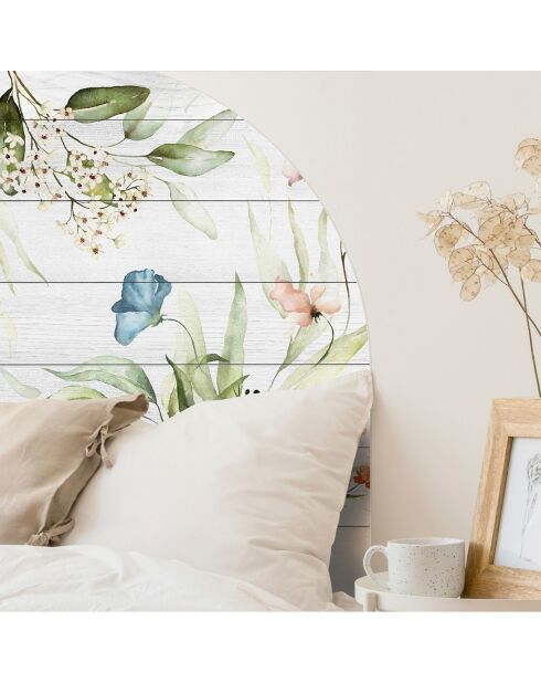 Cabecero de cama de vinilo multicolor Arco Jardín 2 - 160x165 cm