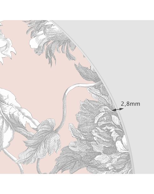 Testiera in vinile rosa Arco Bohemio - 160x165 cm