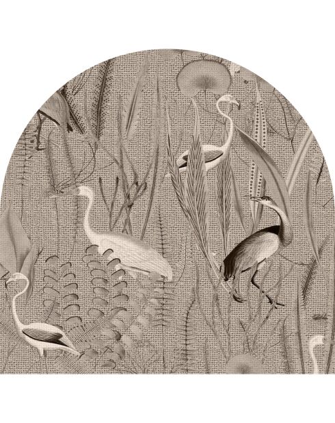 Testiera in vinile beige Arco Pajaros Yute - 90x90 cm