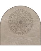Tête de lit en vinyle Arco Mandala en Madera beige - 90x90 cm