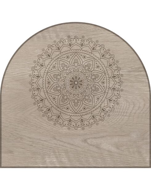 Tête de lit en vinyle Arco Mandala en Madera beige - 90x90 cm