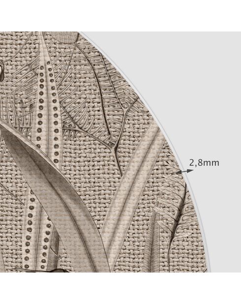 Testiera in vinile beige Arco Pajaros Yute - 90x90 cm