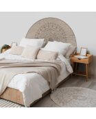 Tête de lit en vinyle Arco Mandala en Madera beige - 90x90 cm