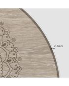 Tête de lit en vinyle Arco Mandala en Madera beige - 90x90 cm