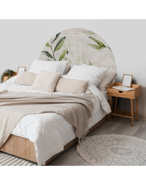 Testiera Arco Laurel in vinile Arpillera naturale/verde - 160x165 cm