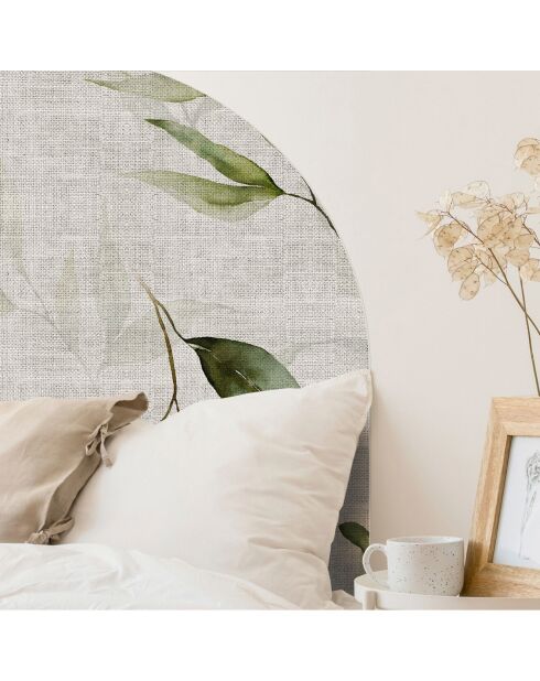 Testiera Arco Laurel in vinile Arpillera naturale/verde - 160x165 cm