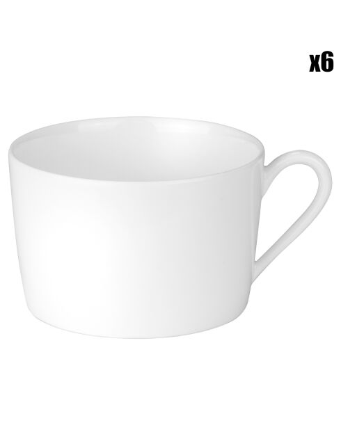 6 tazze da tè in porcellana bianca Edessa - 12 cl
