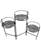 3 Porte plantes en éventail noirs - 66.5x50x21 cm