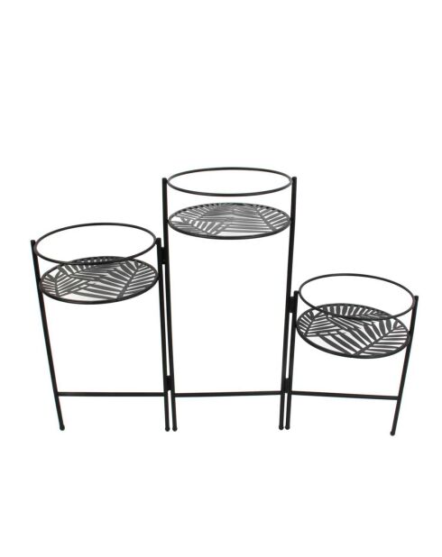 3 Porte plantes en éventail noirs - 66.5x50x21 cm
