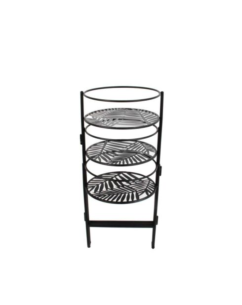 3 Porte plantes en éventail noirs - 66.5x50x21 cm