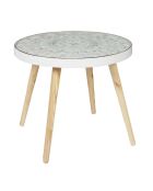 Mesita arabesca beige/blanco - 50x41,5x50 cm