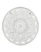 Mesita arabesca beige/blanco - 50x41,5x50 cm