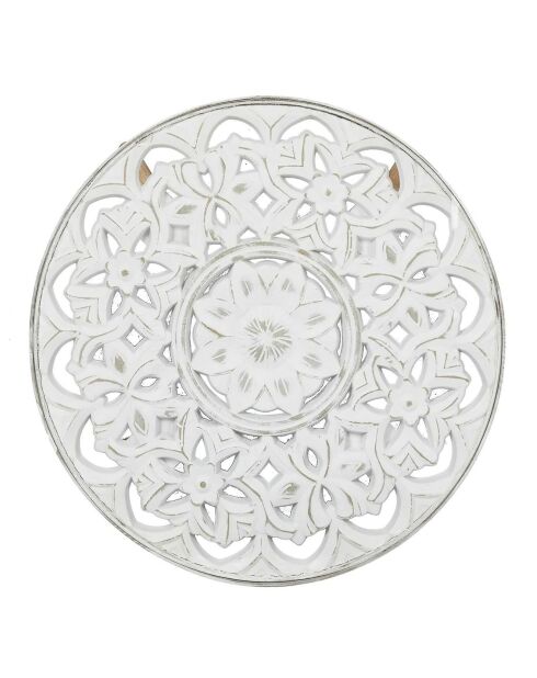 Table basse Arabesque beige/blanc - 50x41.5x50 cm