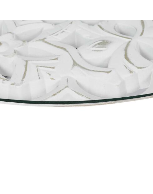 Table basse Arabesque beige/blanc - 50x41.5x50 cm